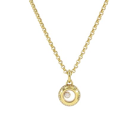 Chopard Miss Happy 18ct gold diamond pendant, Ref. 799012-000, on Chopard 18ct gold necklace, hallmarkedCondition Report:Appr