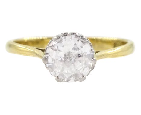 18ct gold single stone round brilliant cut diamond ring, stamped, diamond approx 0.55 caratCondition Report:Approx 2.25gm, si