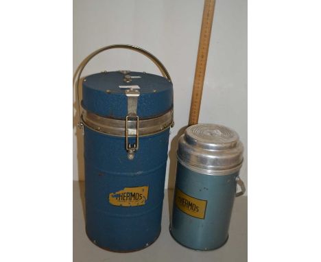Two vintage thermos insulated containers