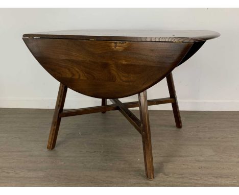 ERCOL DINING SUITE comprising dining table, six chairs and sideboard 
