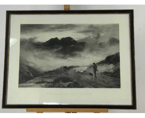 AFTER J MACWHIRTER, RA,  EVENING MISTS, ISLE OF SKYE PRINT framed63cm x 82cm