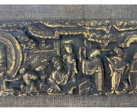 GROUP OF FIVE CHINESE PANELS AND A CHINESE TAPESTRY four panels depicting various figural scenes, another depicting flowers a