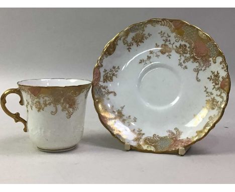AYNSLEY TEA SERVICE AND A ROSLYN TEA SERVICE along with additional tea ware