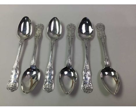 SET OF SIX SILVER TEA SPOONS ALONG WITH A SILVER CADDY SPOON  loose