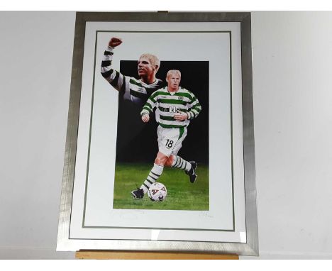 SIGNED LIMITED EDITION PRINT OF CELTIC F.C. PLAYER NEIL LENNON 154 of a limited edition of 500, signed by player and artist, 