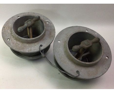 VINTAGE BOATING INTEREST including three metal mushroom vents and a gimbal compass