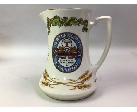 REPRODUCTION TENNENTS WATER JUG BY WADE AFTER THE MINTON ORIGINAL  transfer decorated, in case 17cm high
