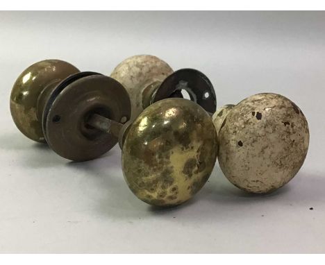 COLLECTION OF LOCKS AND HANDLES including brass and ceramic handles