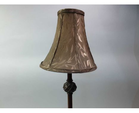 COLLECTION OF TABLE LAMPS, including brass, wood and ceramic examples, some with shades