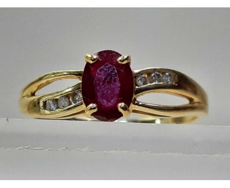 YELLOW METAL RING AND EARRINGS each set with stones, unmarked