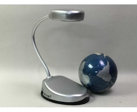 TERRESTRIAL GLOBE DESK LAMP ALONG WITH ANOTHER LAMP the first boxedglobe lamp 30cm high