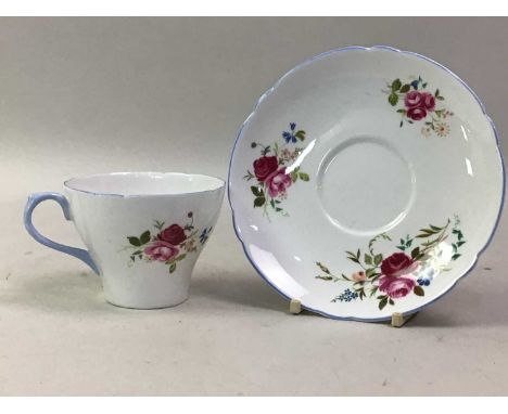 GROUP OF TUSCAN, PARAGON, SHELLEY AND HAMMERSLEY TEA CHINA including various patterns and designs 