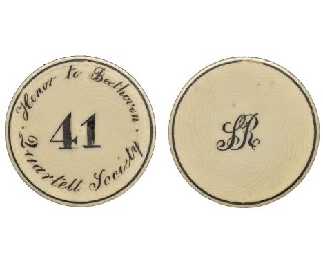 LONDON, Harley Street, Quartett Society, ivory, honour to beethoven quartett society around 41, rev. sr, 37mm, 4.38g (W –; cf