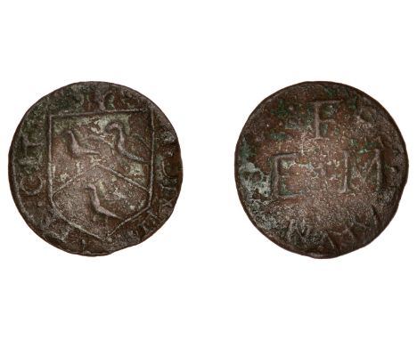 17th Century Tokens, Salisbury, E[dward] F[aulconer], Farthing, 0.82g/9h (N –; D –). Crude style perhaps indicative of local 