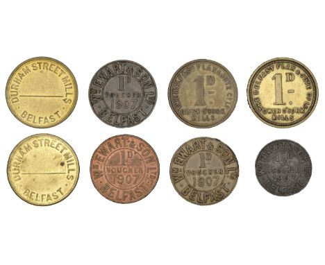 Miscellaneous Tokens and Checks, Co ANTRIM, Belfast, The Belfast Flax & Jute Co Ltd, Owen O’Cork Mills, uniface brass Pennies