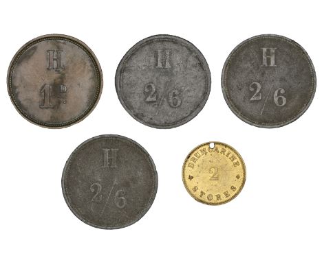 Miscellaneous Tokens and Checks, Co ARMAGH, Armagh, Armagh Flax Spinning Mill, Halfcrowns, 1866 (3), zinc (2) and lead, latte