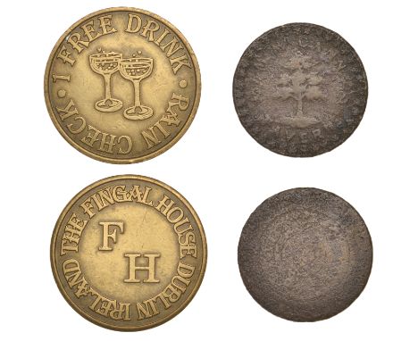 Miscellaneous Tokens and Checks, Co DUBLIN, Dublin, [The Big Tree Tavern], M[ichael] McCann, brass Twopence by Parkes [1865-7