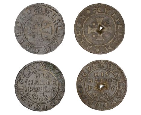 Middlesex (Rural), Cranford, William Allen, Halfpence, 1669 (2), 1.29g/3h, 1.21g/3h (both N 9117; BW. 39) [2]. Second good fi