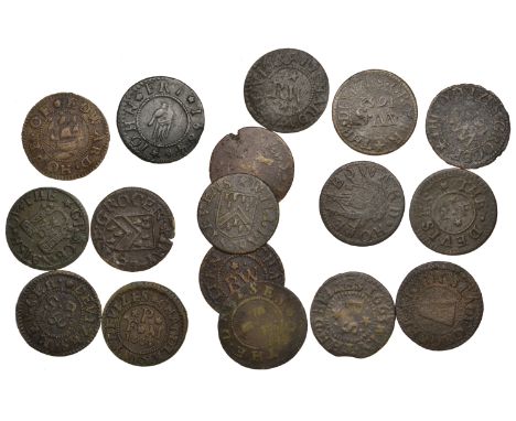 17th Century Tokens, Devizes, Stephen Bayly, Farthing, 1668, 0.65g/12h (N 5453; BW. 64); John Fry, Farthings (2), undated, re