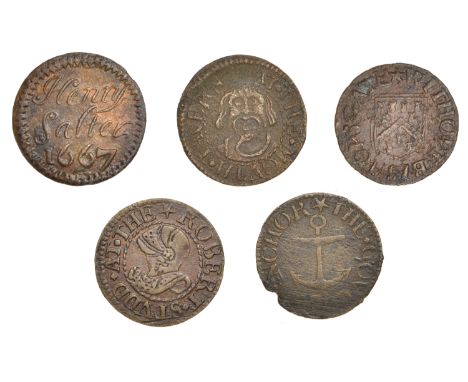 London (City), Bishopsgate Without, Francis Hardy, Farthing, 1666, 0.75g/12h (N 6621; BW. 297); R.S.S. the govlden anchor, Fa