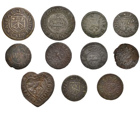 17th Century Tokens, Highworth, Leonard Bolt, Farthing, 0.94g/6h (N 5473; BW. 86); John Elton, Farthing, 0.75g/6h (N 5482; BW