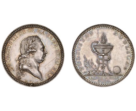 Historical Medals, George III, Restored to Health, 1789, a silver medal by J.-P. Droz, bust right, signed d.f., rev. snake en