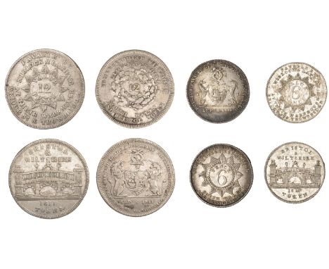 19th Century Tokens, GLOUCESTERSHIRE, Bristol, Niblock & Latham, Shilling, 1811, 4.07g/12h (D Somerset 47), Sixpences, 1811 (