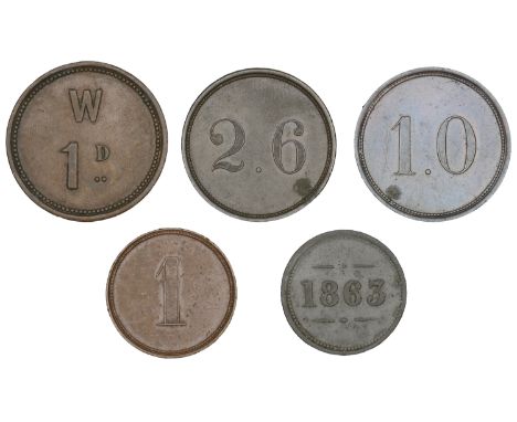 Miscellaneous Tokens and Checks, Co TYRONE, Coalisland, [Henry Wilson, Roan Spinning Mill], zinc Shilling and copper Penny, b