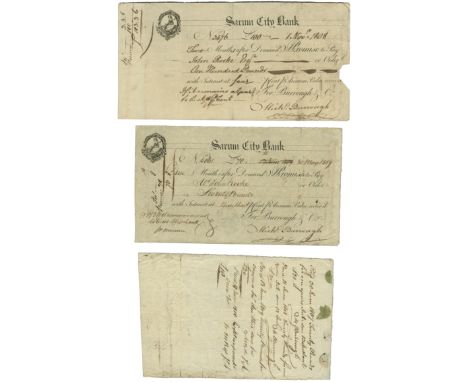 Paper Money, Salisbury, Sarum City Bank, two-month sight bills (2), for One Hundred Pounds, 1 November 1808, no. 3476, pay Jo