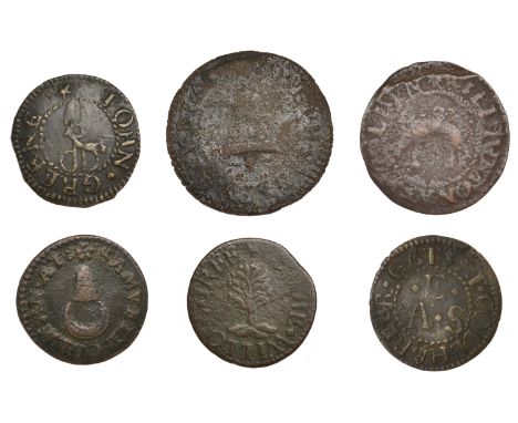London (City), Cloak Lane, N.I.B. at the willow tree, Farthing, 0.95g/6h (N 6784; BW. 670); Cloth Fair, John Greene, Farthing
