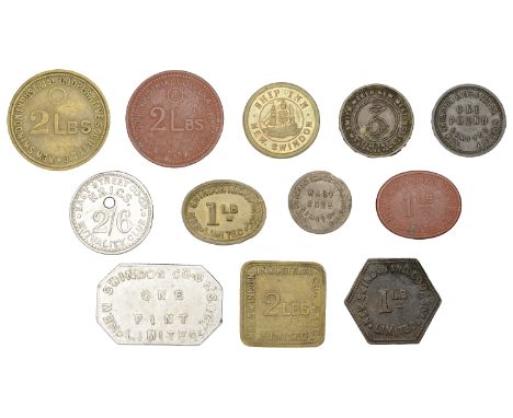 Miscellaneous Tokens and Checks, Swindon [New Swindon], Grapes Inn, J. Kempster, brass Threepence by W. Smith, 23mm; New Swin