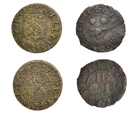 17th Century Tokens, Westport St Mary [Malmesbury], William Fry, Farthing, 1666, 1.13g/9h (N –; BW. 266); Giles Hoone, Farthi