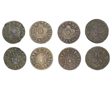 London (City), Billingsgate, R[obert] C[ash], Farthings (2), 1.22g/6h, 1.08g/6h (both N 6559; BW. 197), T.E.W. at the dark ho