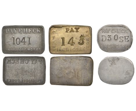 Miscellaneous Tokens and Checks, Co DUBLIN, Inchicore, G[reat] S[outhern] & W[estern] R[ailway], Inchicore Works, uniface rec
