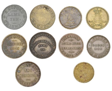 Miscellaneous Tokens and Checks, KENT, Woolwich, Royal Artillery Canteen, brass 1, stamped bar, 26mm (Hayes p.51); LONDON, Cl