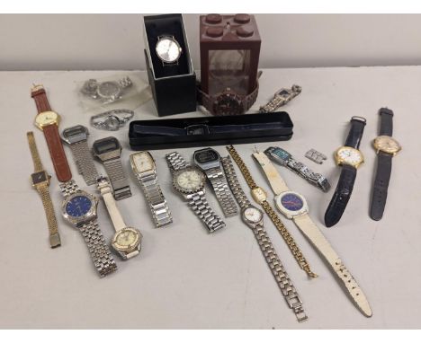 Mixed wristwatches A/F to include a boxed Ice watch, Oris, Timex, Seconda, Pulsar and others, Location: Porters 