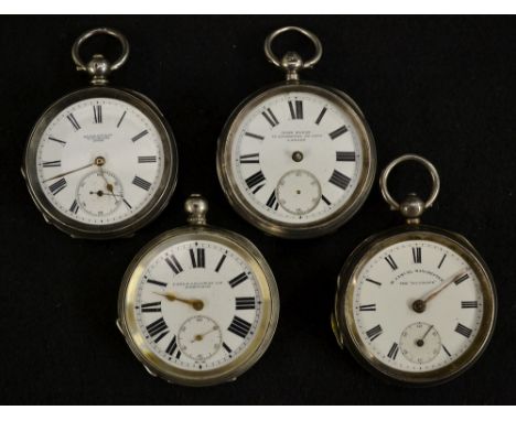 A Victorian silver open face pocket watch, John Elkan, 35 Liverpool Street, City London, white dial, bold Roman numerals, min