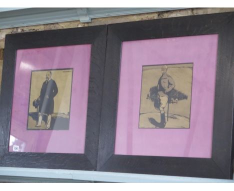 Two William Nicholson portrait prints in ebonised frames - frame size 60cm x 59cm 