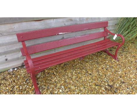 A Vintage Cast Iron Garden Bench 