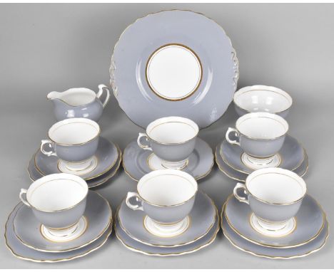 A Colclough Tea Set to Comprise Cake Plates, Six Cups, Six Side Plates, Five Saucers, Milk Jug and a Sugar Bowl 