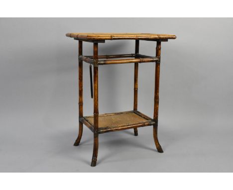 A Mid 20th Century Bamboo Occasional Table with Stretcher Shelf, 52cms Wide 