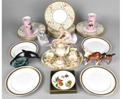 A Collection of Ceramics to Comprise Set of Twelve Royal Doulton Lichfield Small Plates, Regal Miniature Tea Set, Porcelain S
