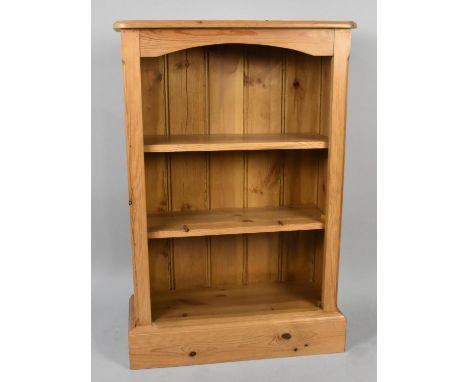 A Modern Pine Two Shelf Open Bookcase, 61cms Wide 