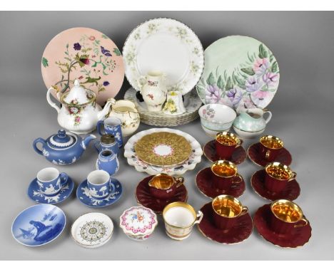 A Collection of Various Ceramics to Comprise Royal Albert Dinner Plates, Royal Albert Tea Pot, Wade Coffee Set, Jasperware Te