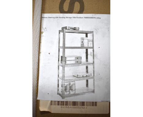 A New and Unopened Shelf Unit Racking, 150x75x30cms 