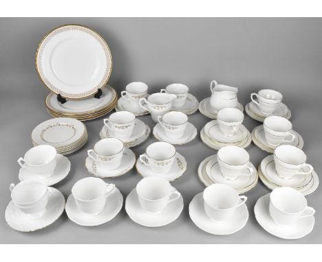 A Large Collection of Various White Glazed Gilt Trim Teawares to Comprise Examples by Royal Albert Etc together with a Set of