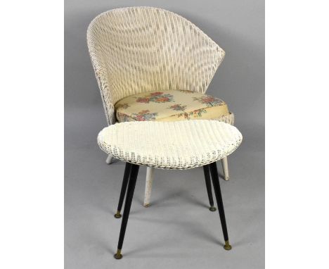 A Mid 20th Century Loom Wing Nursing Chair and an Oval Dressing Table Stool 