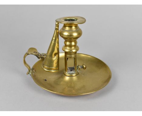 A Brass Bedchamber Stick with Snuffer 