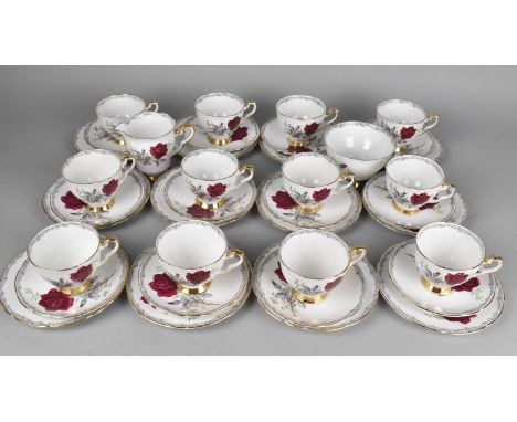 A Royal Stafford 'Roses to Remember' to Comprise Twelve Cups, Twelve Saucers, Twelve Side Plates, Milk Jug and Sugar Bowl 