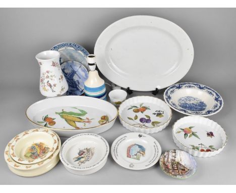 A Collection of Various Ceramics to Comprise Royal Doulton Bunnykins Baby Plates, Royal Worcester Evesham Flan Dishes, Oval D